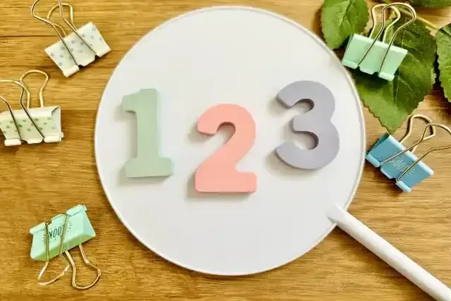 123の数字とプラカード