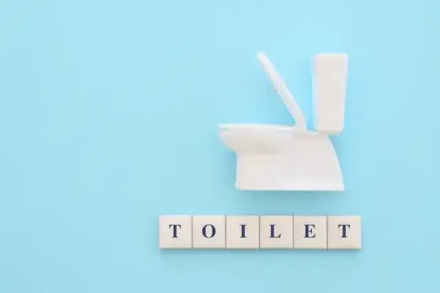 TOILETと書かれた箱と便器