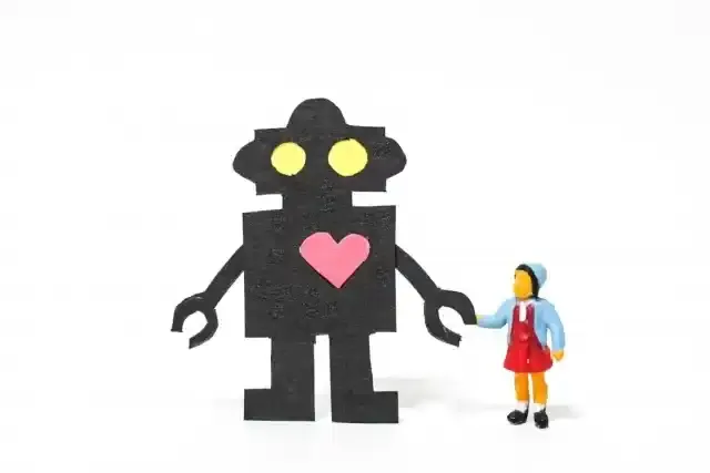 AI ロボットと人が仲良しなイメージ⑦