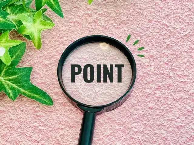 虫眼鏡とpointの文字