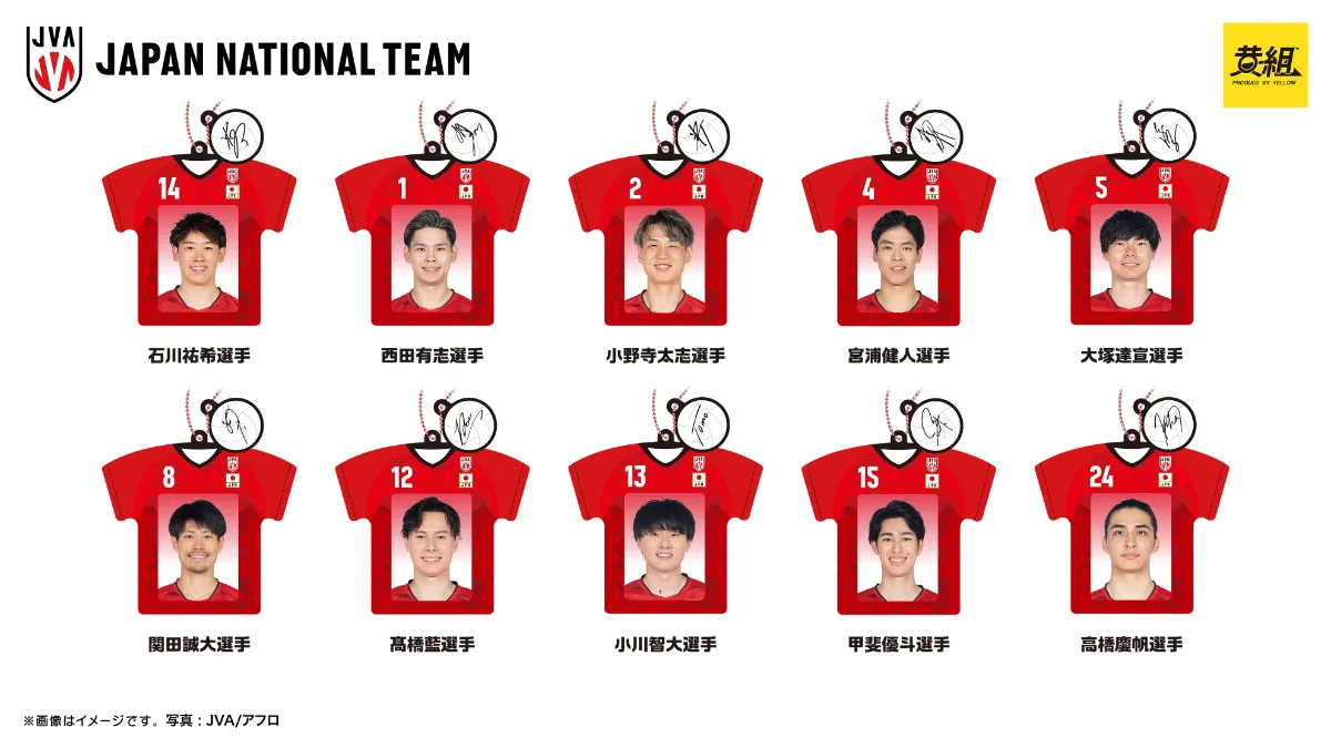 バレーボール選手 キーホルダー・ポストカードセット 2025年10月発売予定】バレーボール男子日本代表「めじるしチャーム