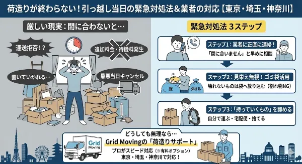 荷造りが終わらない！間に合わない時の緊急対処法と業者の対応 