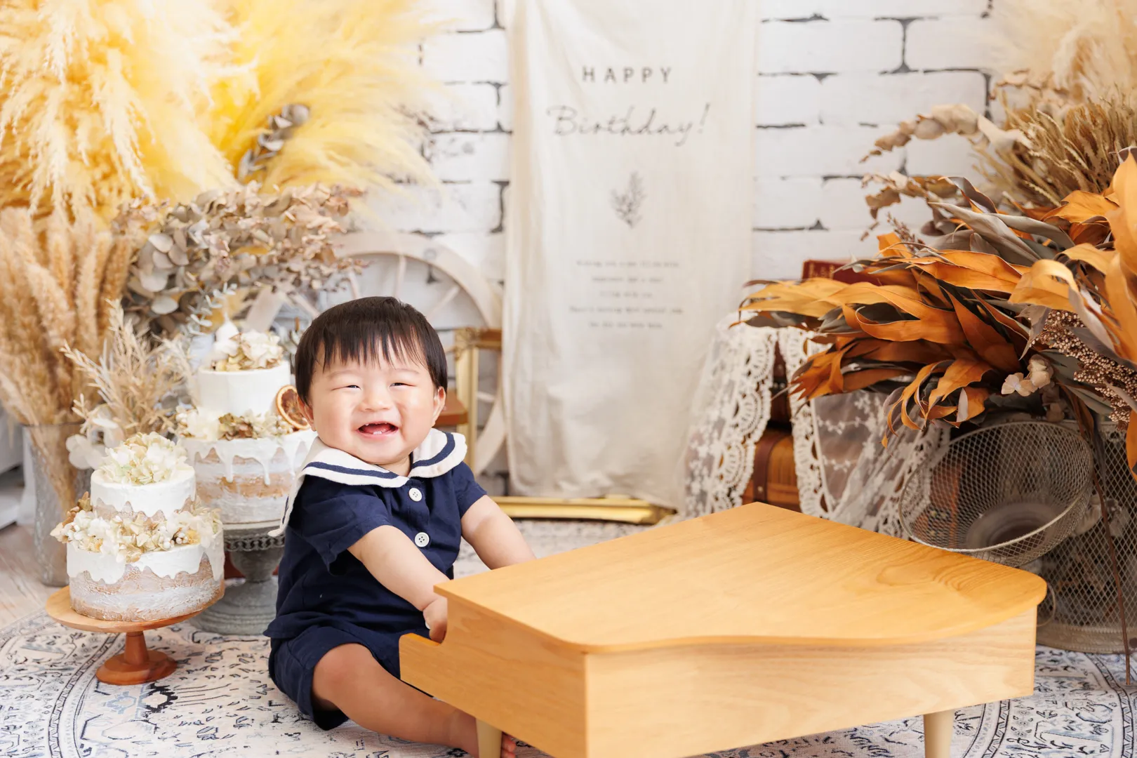 1歳バースデー 男の子 赤ちゃん スーツ風衣装 記念撮影 石川県能美市 ヤマダフォト