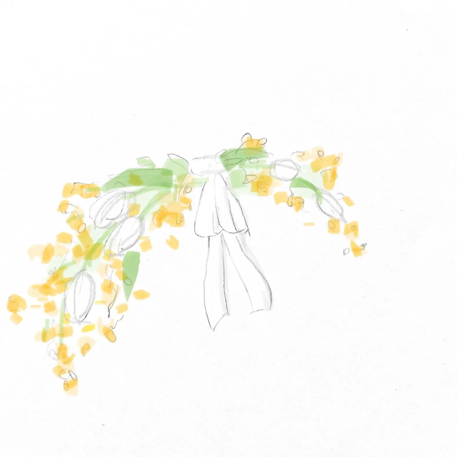 バレリーナブーケのラフ画