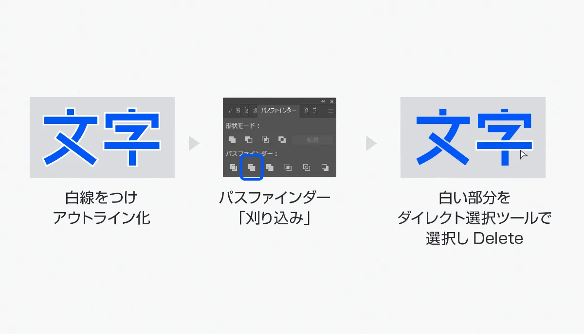 Illustrator（イラレ）で文字を一部分割して色を変える方法【パス 