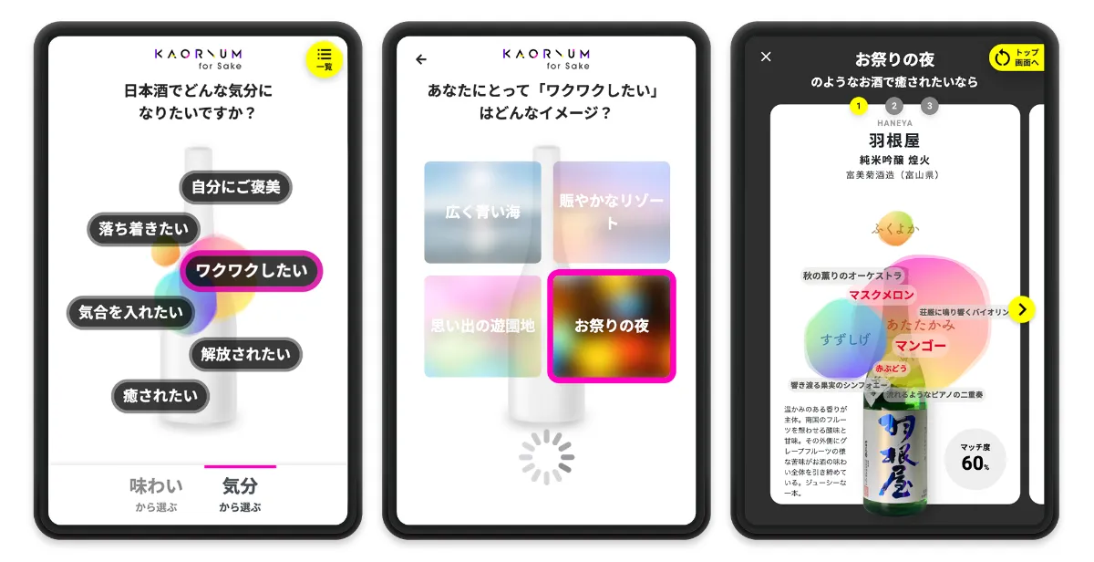 購買体験のdx化 日本酒をaiと選ぶ小売店向けサイネージ Kaorium For Sake ジェイアール名古屋タカシマヤ地下2階和洋酒売場で期間限定設置 ニュース Scentmatic