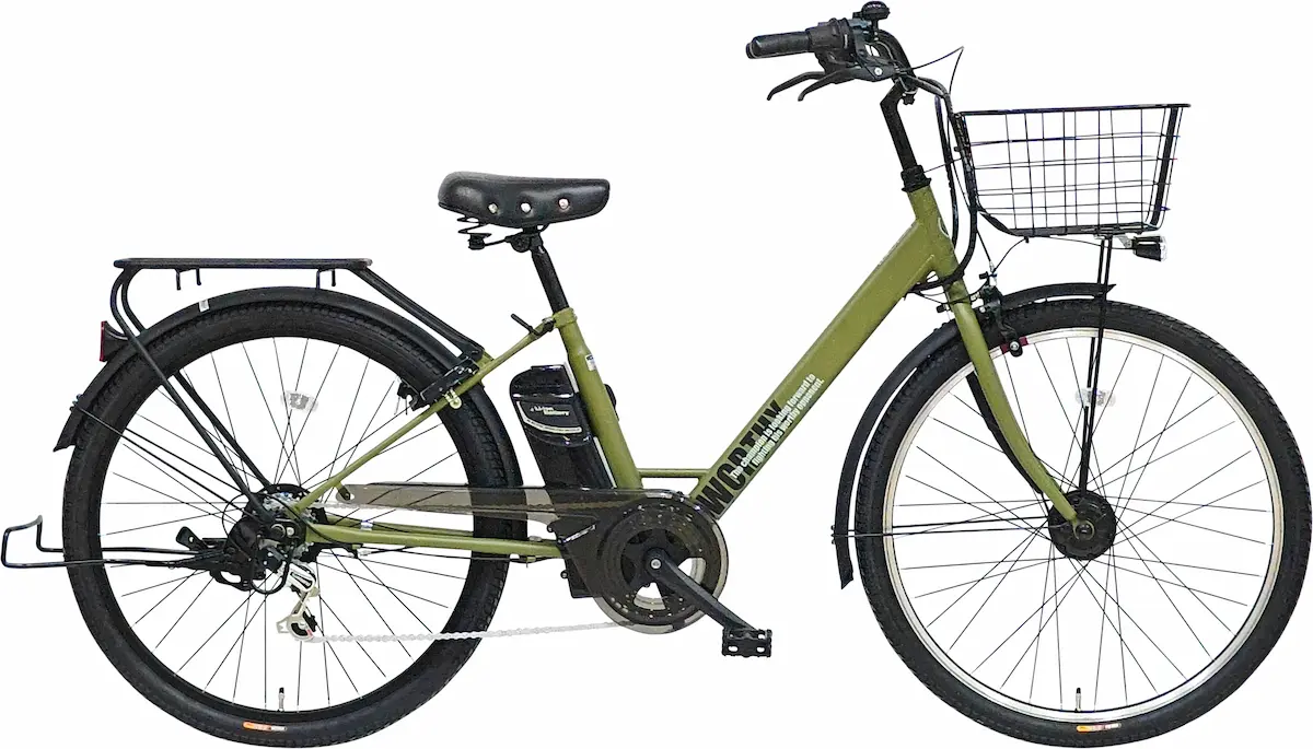 緑色シティタイプ電動アシスト自転車 YAMAHA電動アシスト自転車 シティタイプ 緑色 YAMAHA電動