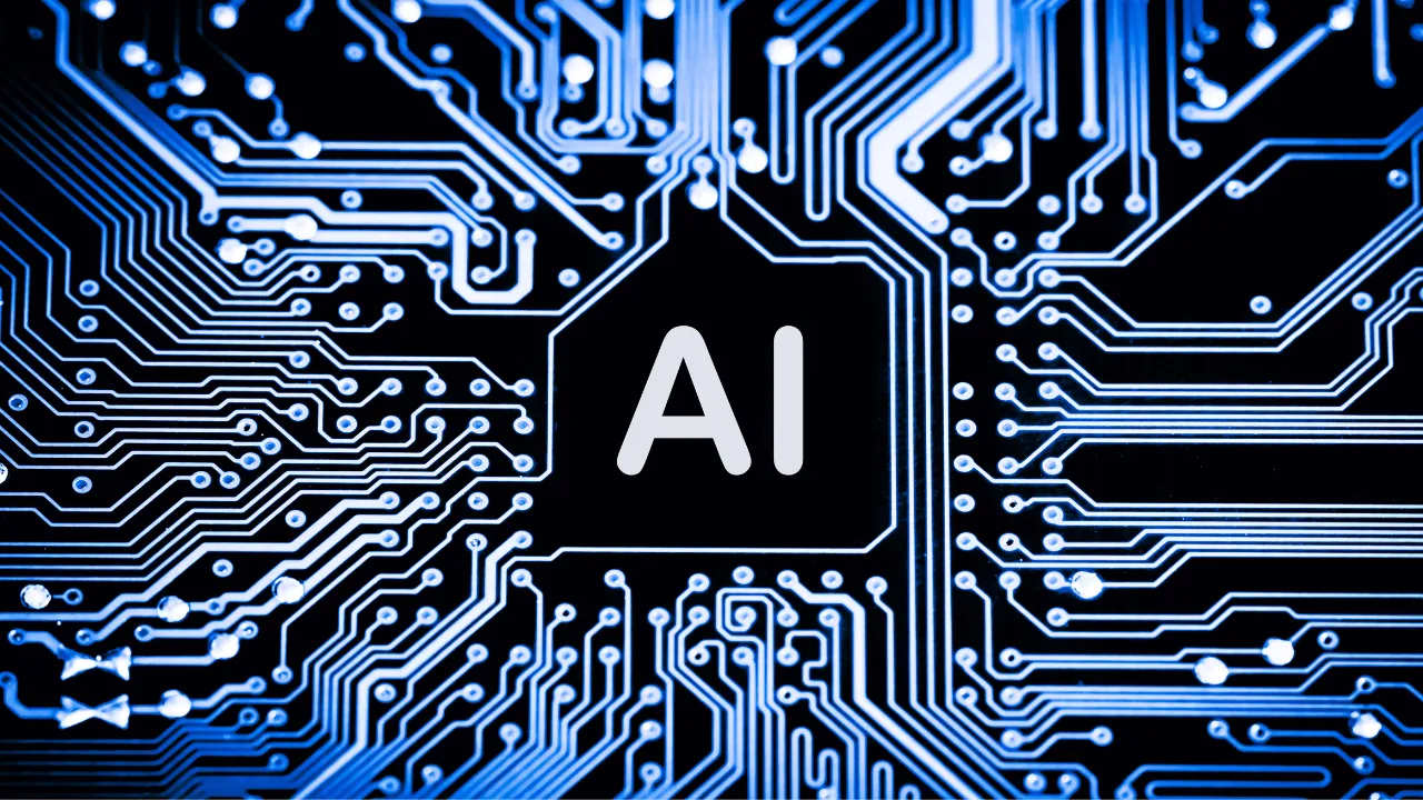 AI technology concept with circuit board imagery