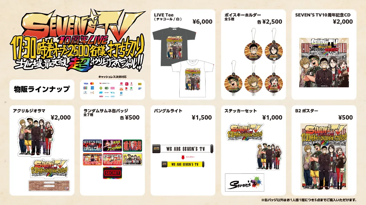 SEVENS TV セブンズTV 缶バッジ アクリルキーホルダー＆缶バッジセット