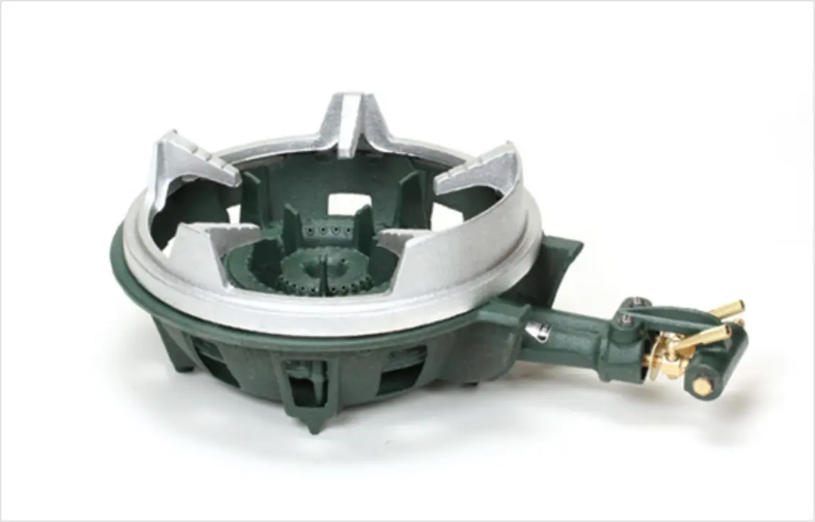 タダバナ シングルバーナーコンロ TS-210 楽天市場】タチバナ製作所 TS-210 ガス鋳物コンロ 二重 羽根無し 種火