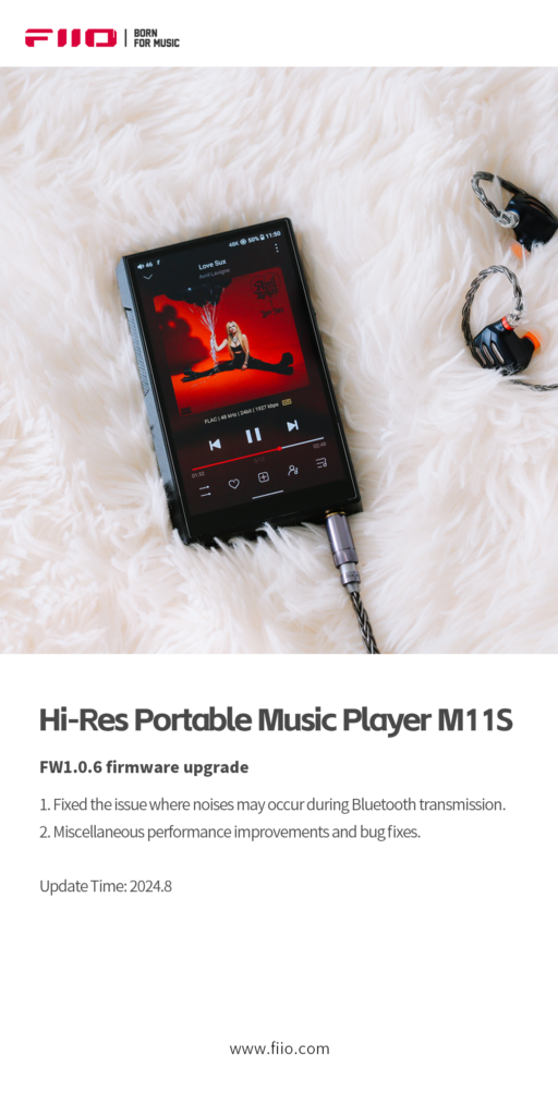 デジタルオーディオプレーヤー「M11S」ファームウェアアップデートのご案内