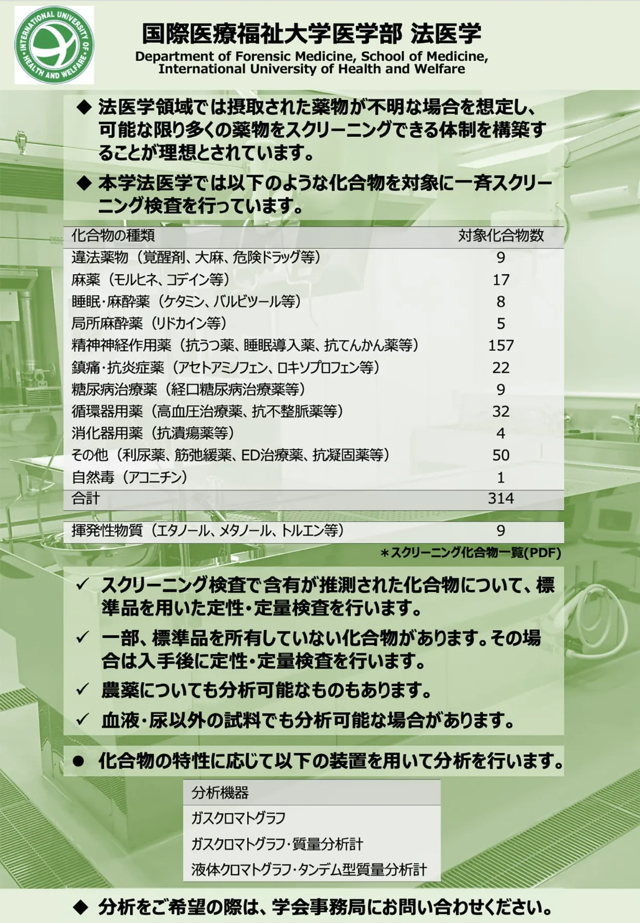 一般社団法人 日本臨床・分析中毒学会