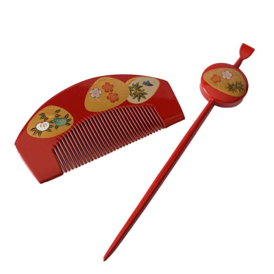 大振り櫛 蒔絵 螺鈿 No.114・115 伝統的和風デザイン 櫛 2点セット 大振り櫛 蒔絵 螺鈿 No.114・115 伝統的和風デザイン 櫛 2点セット 大振り