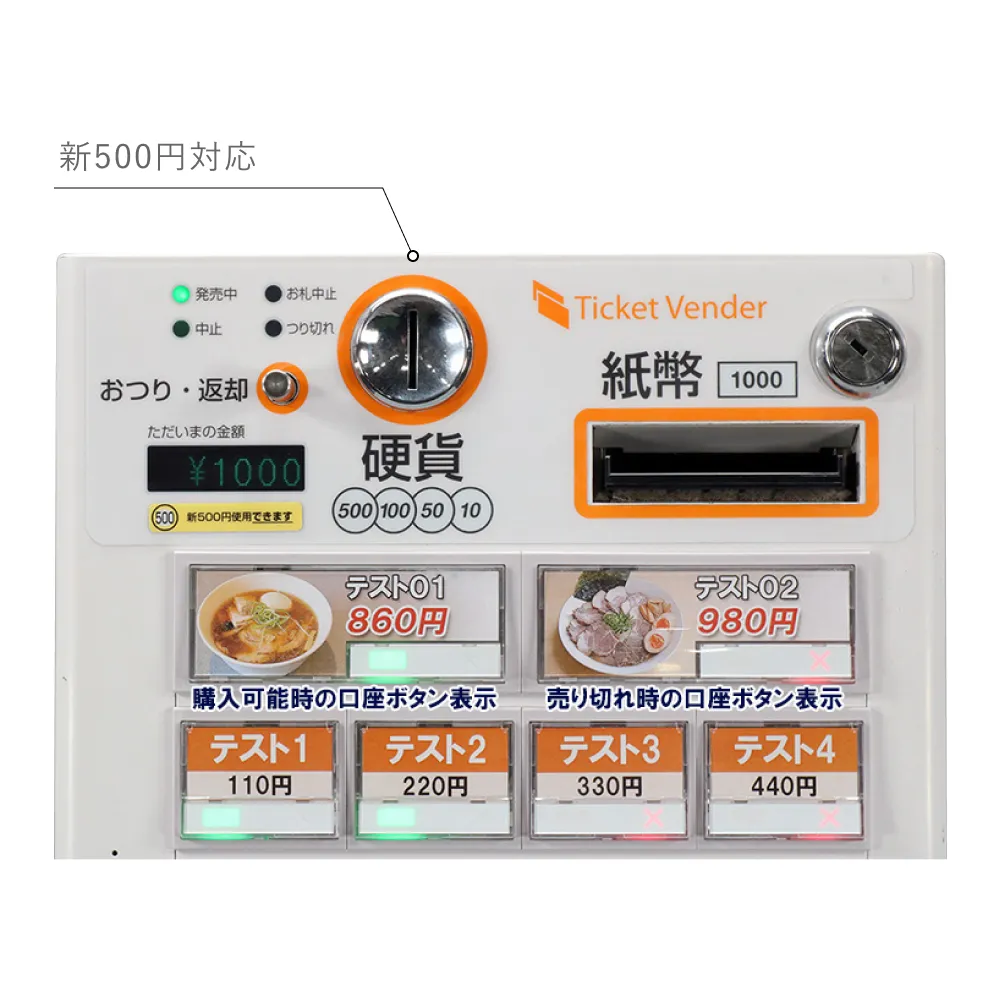 楽天市場】【新500円対応】【送料無料】屋内用 卓上型自動券売機