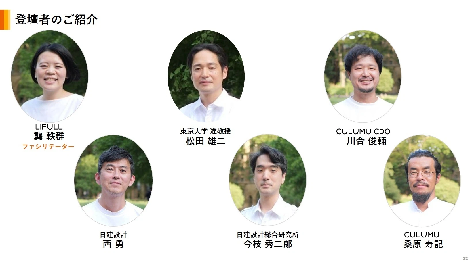 産学連携による共同研究メンバーである登壇者の紹介