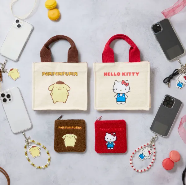 【EFOLE】 スペシャルコラボ サンリオ ポムポムプリン スマホショルダー マイメロやシナモン、ポムポムプリンのスマホショルダーに、二