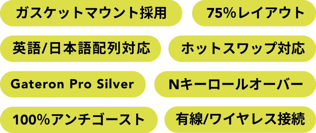 ガスケットマウント採用メカニカルキーボード「 UP-MKGA75 series」