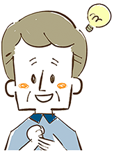 太陽光パネルを導入した高齢男性のお客様イラスト