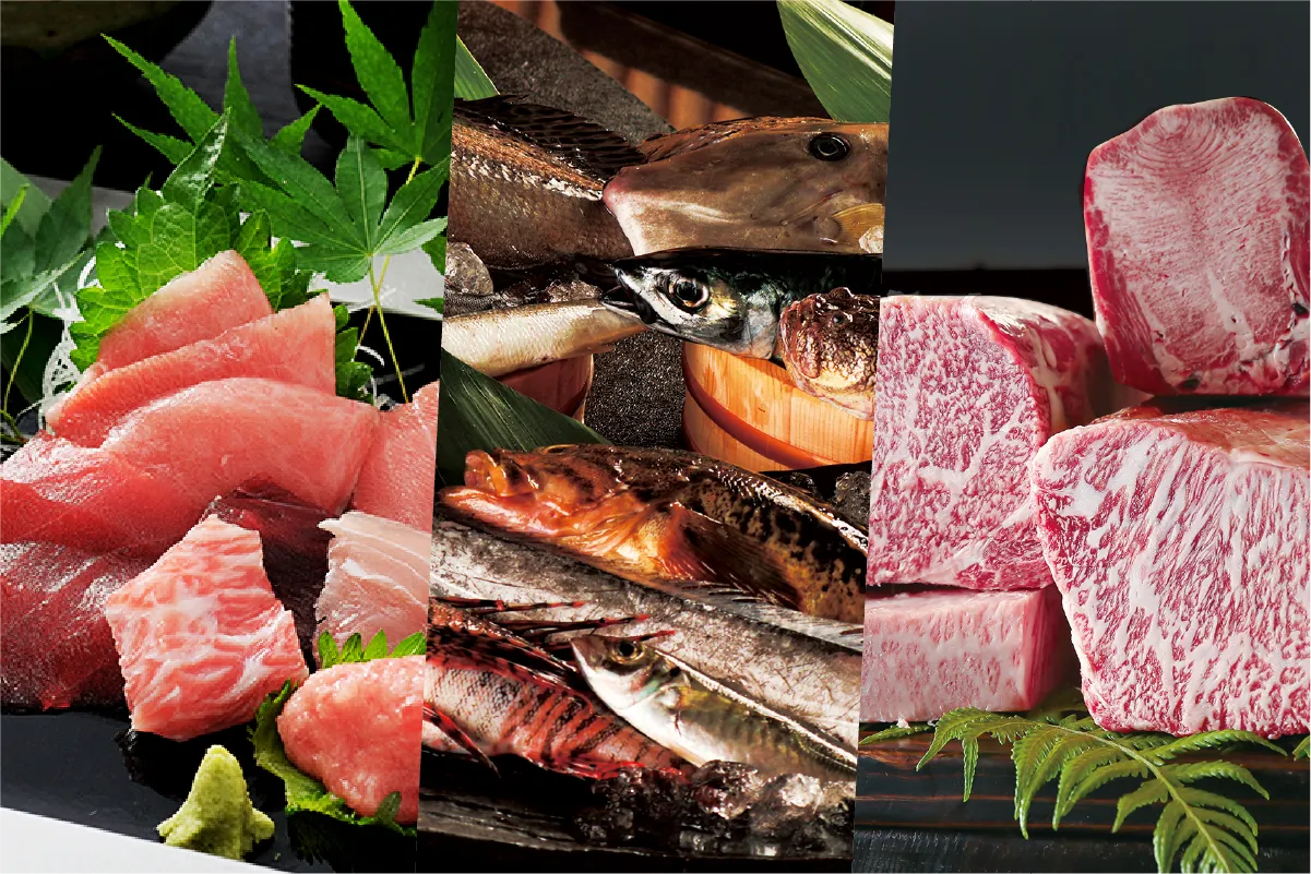 天然本鮪・小田原鮮魚・黒毛和牛