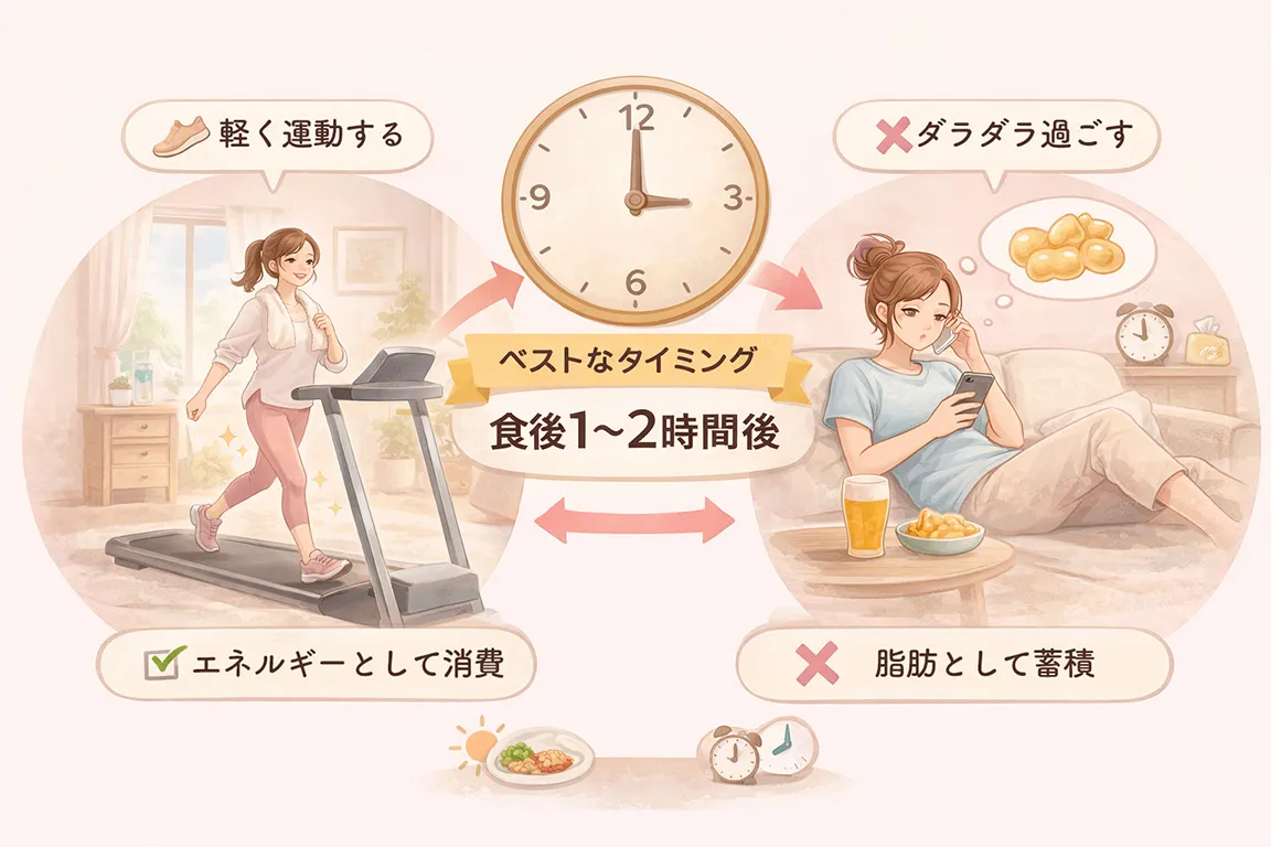 食べすぎた後に運動するベストなタイミング