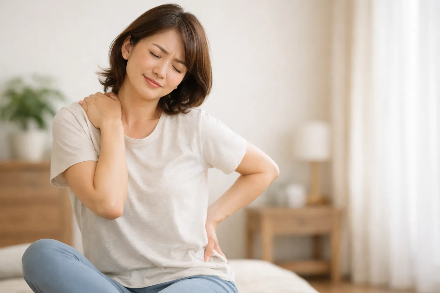 肩こりに悩む女性