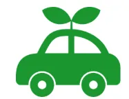 若葉の生えた車のアイコン（エコ運転のイメージ）