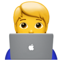 パソコンを触っている男の子の絵文字