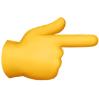 右手で左に指を指している絵文字