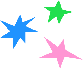 3つの星がカラフルに点滅している