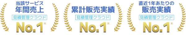 当該サービス年間売上/累計販売実績/直近1年あたりの販売実績 見積管理クラウドNo.1
