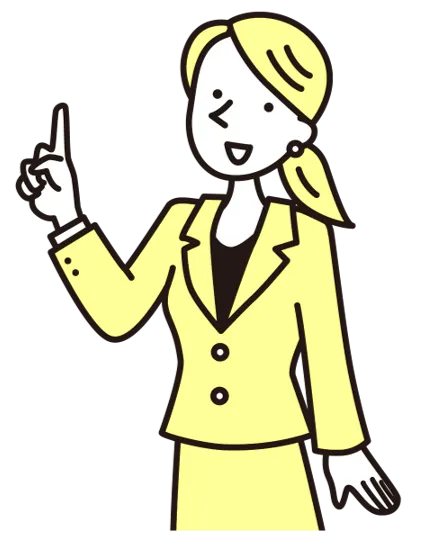 指差し説明する女性スタッフ