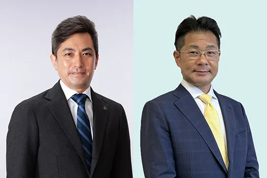 本格焼酎泡盛の日2026 江夏邦威社長(霧島酒造)と西和紀社長(三和酒類)