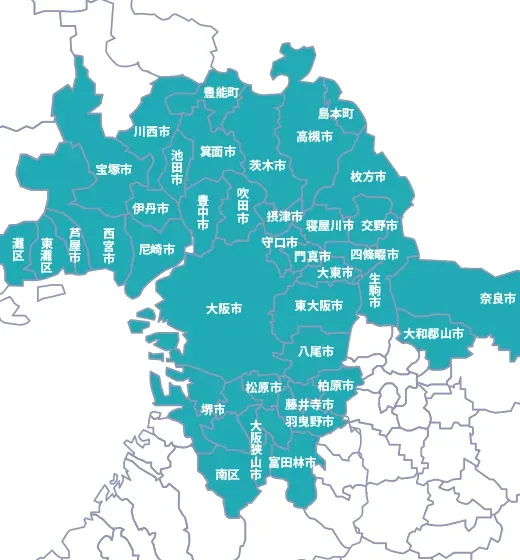 ガス給湯器交換の設置可能エリア