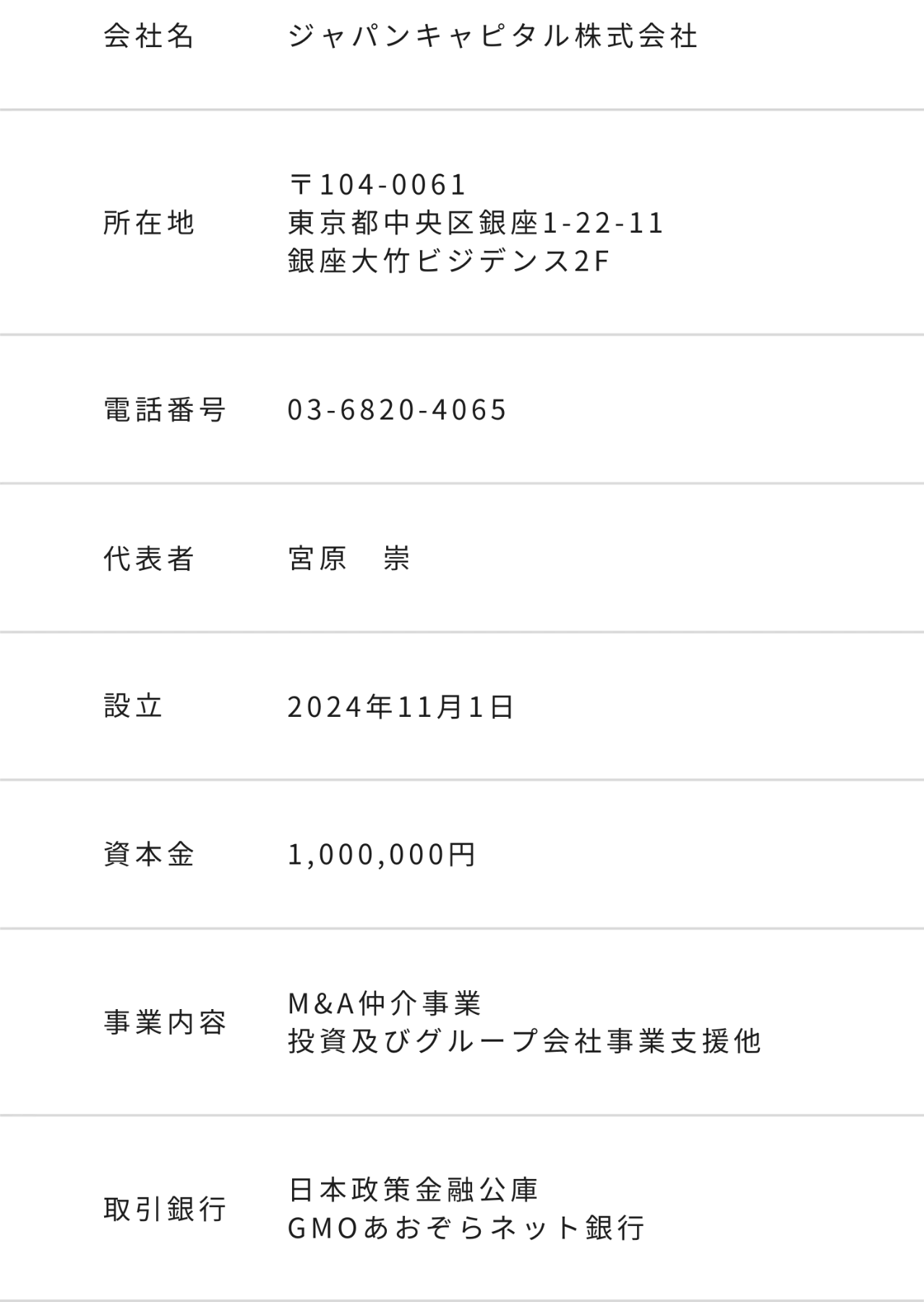 ジャパンキャピタル株式会社