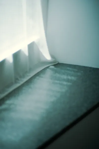  ALTはじまり： 窓から差し込む光で、床にカーテンの影が落ちている。ALTおわり