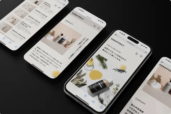 Studioテンプレートで作成されたレストランのWebサイト情報をノーコードで編集している画面イメージ。