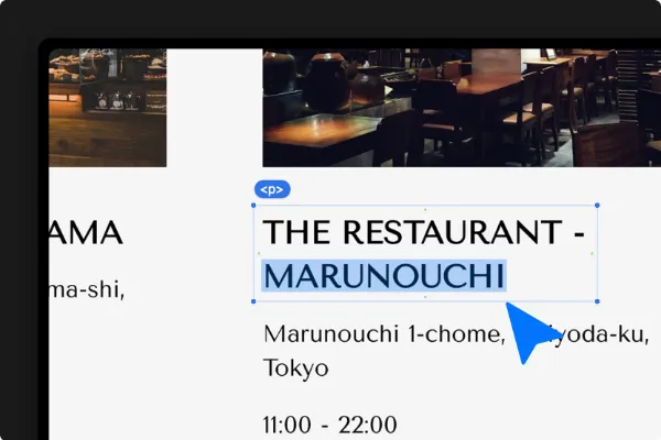 画像。飲食業界に最適化された複数のStudioテンプレートのスクリーンショット