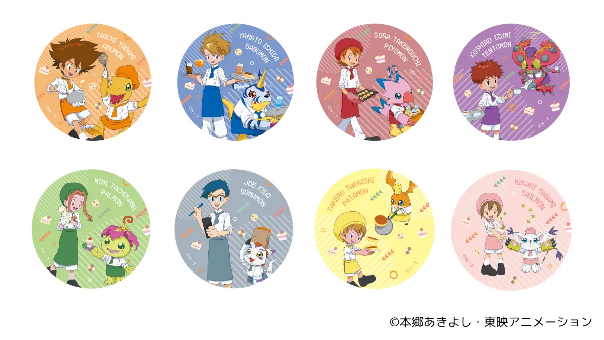 デジモン　カフェ　and GALLERY 缶バッジ　コンプリートセット デジモンアドベンチャー × and GALLERY Collaboration Cafe 特設