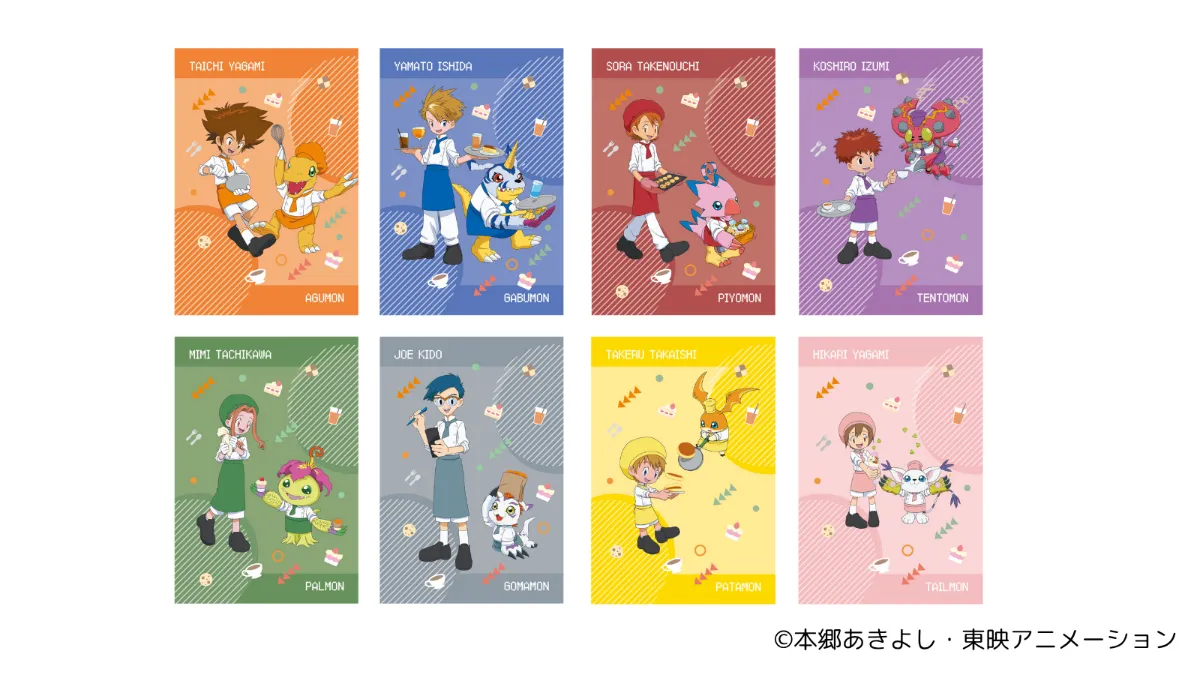 デジモン　カフェ　and GALLERY クリアカード　コンプリートセット デジモンアドベンチャー」25周年記念カフェ ぼくらのメモリーズ