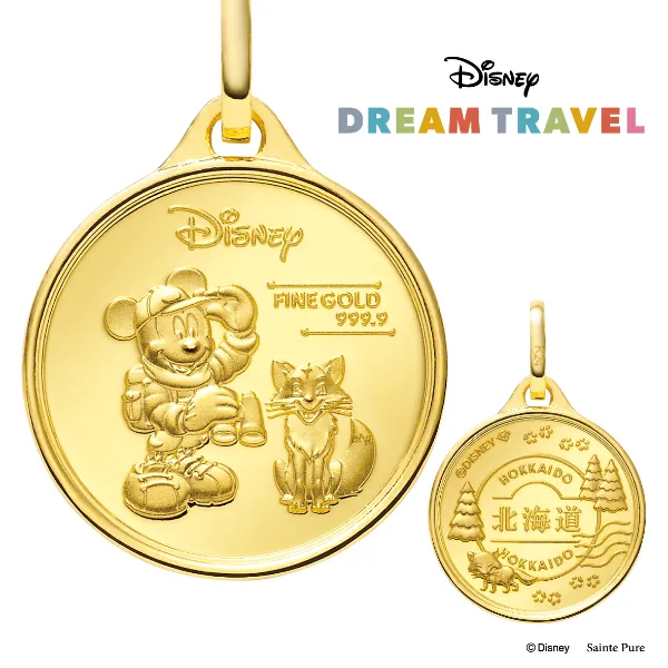 Disney純金・純プラチナ ミッキーマウス メダル型ペンダント