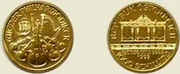 やじろべえ 金貨　1/10オンス　ウィーン金貨  純金 K24 純金 ウィーン金貨 1/10オンス 未使用品 コイン K24 24金 3.11g