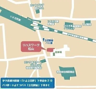 リハスワーク松山付近の地図