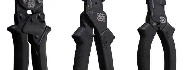 グリップ形状変更前の画像（左から圧着工具・パワーニッパー(薄刃)・パワーペンチ）