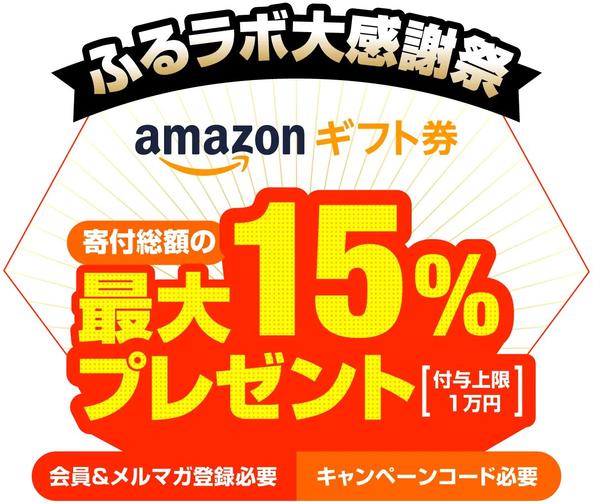 最大15 のamazonギフト券をプレゼント ふるラボ大感謝祭