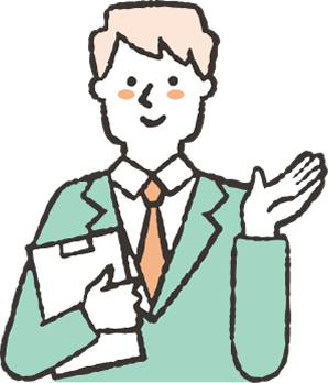 外壁塗装について親身になって対応する男性のイラスト