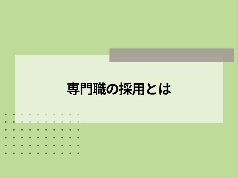 専門職の採用とは