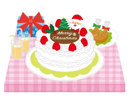 クリクスマスケーキのイラスト（ダウンロード素材用）