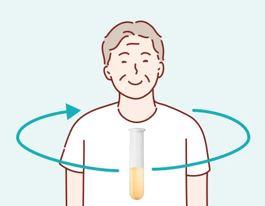 患者様本人の血清試験管のイラスト