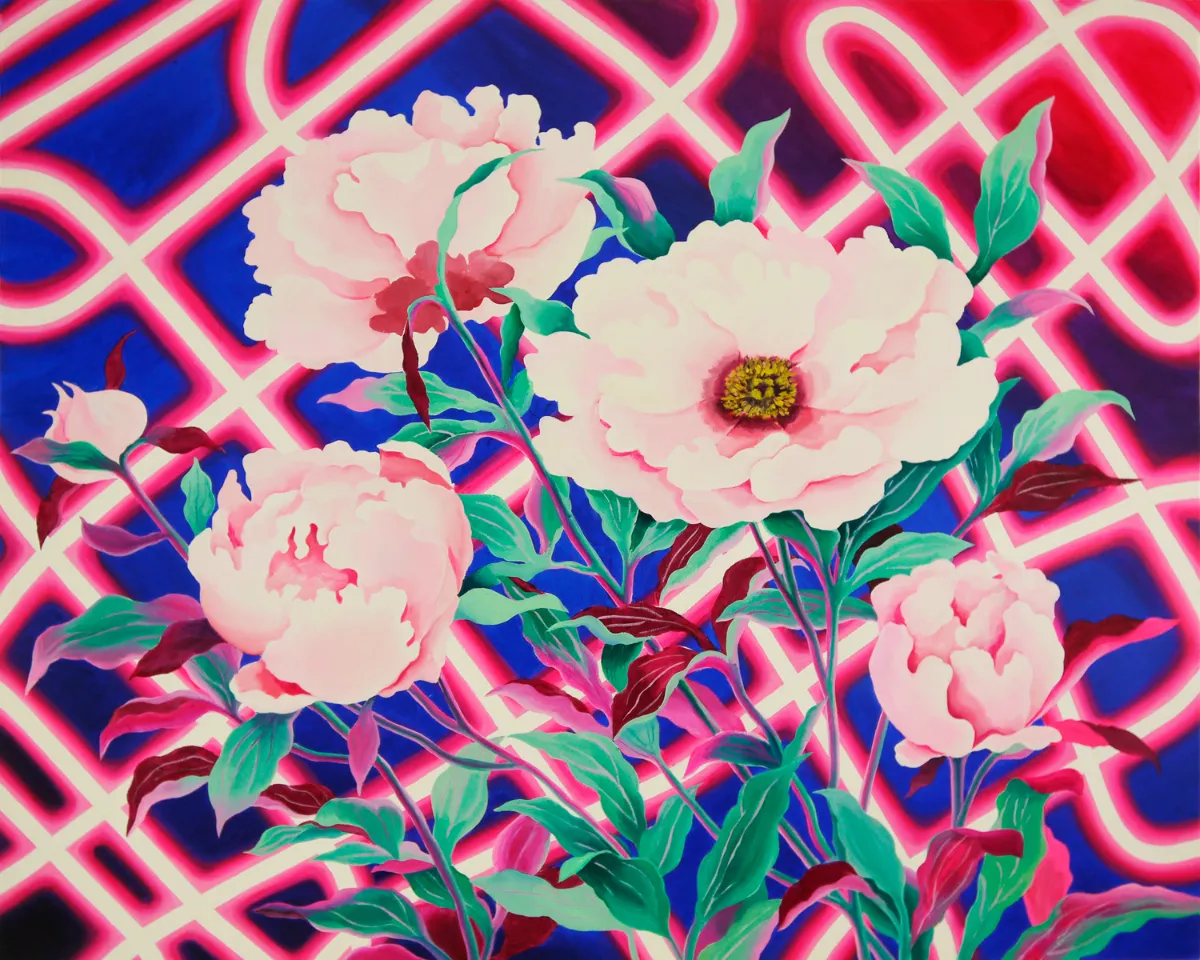 油彩画　花　長谷川ゆき ART RHIZOME KYOTO