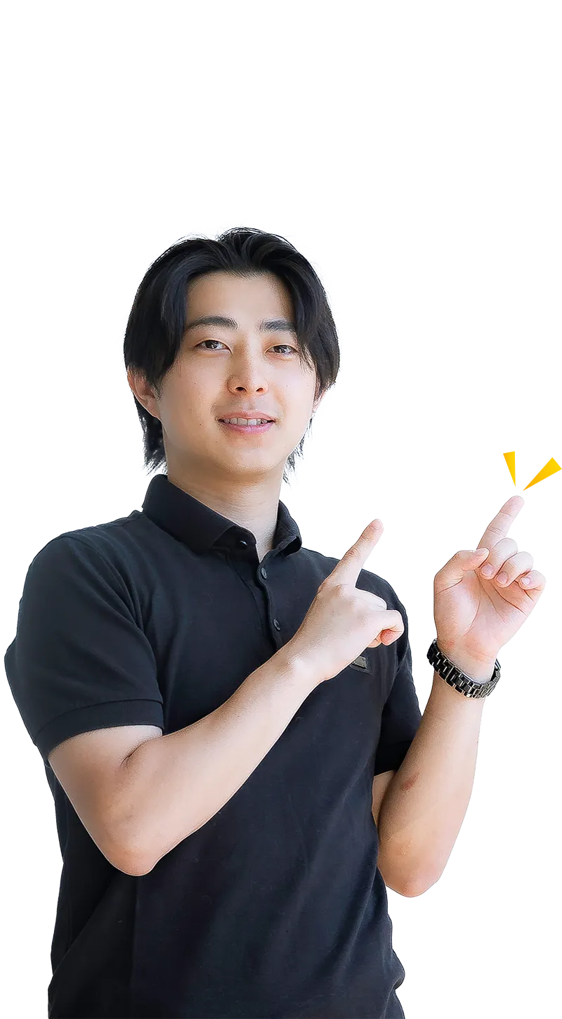 社員が指差す男性の写真